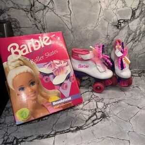 Vintage 1990 BARBIE BROOKFIELD ROLLER SKATES with Box Size 11 Girls